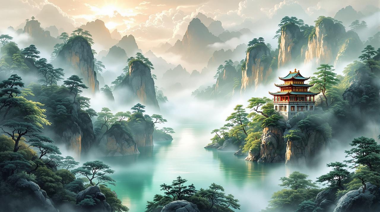 漫画蛙 - 温润如青瓷的国风天地,东方雅致山水意境